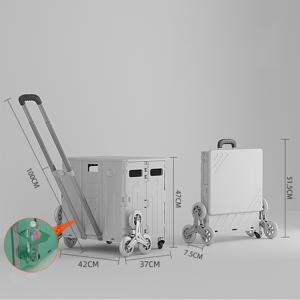 TEMU [국내 당일배송] 개웃기냥 접이식 75L 쇼핑 카트 캠핑 카트 장바구니 캐리어 + 뚜껑 일체형 다용도 캠핑 수레 핸드 카트 폴딩 박스
