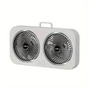 TEMU 2-in-1 듀얼 헤드 휴대용 USB 팬, 소프트 터치 제어, 충전식 배터리, 3단계 조절 가능, 실내/실외 사용, 후크 및 스탠드 포함, 사무실, 침실, 야외, 캠핑, 캠핑 장비에 적합 | 현대적인 미학 | 내구성 있는 구조|캠핑선풍기