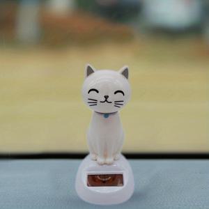 TEMU 자동차 장식 태양 에너지 장식 흔들 머리 인형 만화 고양이 모양 장식 선물 창의적인 실내 자동차 제품