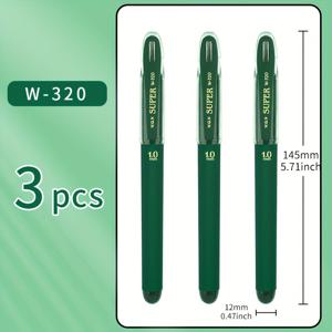 TEMU 3개/6개 그린 젤 펜, 빠르게 건조되는 그린 원형 볼펜, 팁 1.0mm, 그린 잉크, 부드러운 글쓰기, 큰 용량 펜 리필, 고정된 펜 서예 펜 - 사무용품