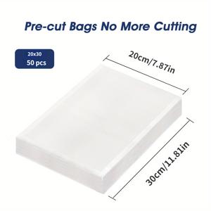 TEMU 50개/로트 BPA 프리 인장형 진공 가방 텍스처진 진공 가방 식품 신선도 진공 플라스틱 밀봉 가방 펌핑 압축 밀봉 가방 요리 식품 가정용 밀봉 가방 식품 진공 가방