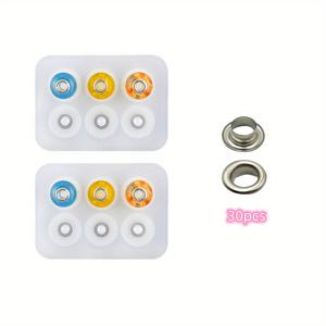 TEMU 2개 세트 주얼리 레진 비즈 몰드, DIY 건조 꽃 에폭시 AB 글루 라운드 비즈 몰드(5mm), 레진 귀걸이, 팔찌 주얼리 만들기, 에폭시 공예 장식 용품 및 30개의 와셔 사용