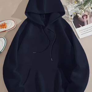 TEMU 여성용 캐주얼 스포츠 후드 티셔츠, 편안하고 세련된, 스포츠 및 일상 생활에 적합, 단색