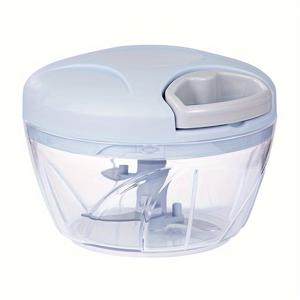TEMU 500ml 수동 식품 다지기 - 다용도 마늘 프레스, 야채 커터 & 고기 미니서, 스테인리스 스틸 블레이드, ABS 플라스틱 컨테이너, 쉬운 음식 준비를 위한 주방 가제트, 야채 분쇄기 | 사용자 친화적인 주방 용품 | 내구성 있는 주방 도구, 야채 슬라이서 및 다지기|마늘다지기|야채다지기