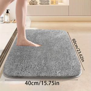 TEMU 코랄라인 플러시 욕실 매트, 23.62x35.43 인치, 부드럽고 흡수성이 좋은 미끄럼 방지 욕실 러그, 퇴색 방지 편안한 카펫, 가정 및 주방 장식, 폴리에스터 뒷받침, 가벼운 니트 욕실 담요, 직사각형 모양