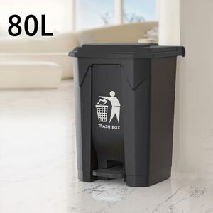TEMU 40L/80L 주방 , 발판 페달, 광택 마감, 직사각형 플라스틱 , 냄새 밀봉, 대용량, 내구성 있는 재질, 가정, 레스토랑, 호텔, 공원용 - 조립 필요 없음|쓰레기통