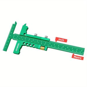 TEMU CCIEAO 알루미늄 합금 마킹 게이지 - 이중 미터 및 인치 스크라이브 눈금자, DIY 목공용 T-스퀘어, 프레임 측정 도구와 외경 캘리퍼