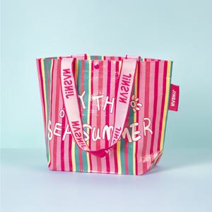 TEMU 1pc 에코 시크 재사용 쇼핑 토트 백 여성용, 크기 대형 내구성 방수 접이식 어깨 가방 창의적인 패턴 디자인, 사각형, 폴리 프로필렌 PP 소재로 만든 제품입니다.|에코백