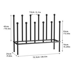 TEMU 1pc 독립형 신발 선반, 검은색 금속 부츠 정리함, 녹방 방지, 긁힘 방지, 이중 행 금속 신발 선반, 복도 입구용, 다목적 저장 선반, 침실, 옷장, 마당, 겨울 가정용품 액세서리|신발정리대