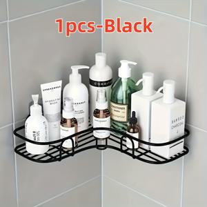 TEMU 1pc 드릴 없이 코너 선반, 욕실 보관 선반, 벽걸이 화장실 정리함, 금속 샤워 샴푸 로션 화장품 홀더, 쉬운 설치, 공간 절약 욕실 액세서리, 완벽한 크리스마스 선물