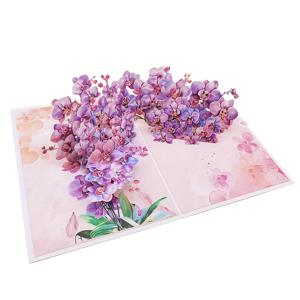 TEMU 1개 수제 3D 팝업 난초 & 벚꽃 카드 - 생동감 있는 꽃 디자인과 작은 메모 카드, 어머니날, 생일, 발렌타인데이, 기념일, 추수감사절, 크리스마스 및 파티 선물, 꽃 장식에 이상적
