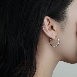 TEMU 우아한 프랑스 스타일 스테인레스 스틸 호프 이어링 - 하이포알러겐, 일상 착용 및 파티에 완벽, 여성용 세련된 선물, 2월 출생석 디자인, 파티 액세서리, 간단한 스타드 이어링, 스테인레스 스틸 이어링|탄생석