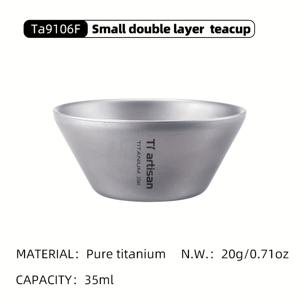 TEMU 티아르타인 35ml 티타늄 여행 머그 - 더블 월, 절연, 휴대용 티 컵, 오렌지 보관 가방, 가벼우면서 내구성이 뛰어난 야외 및 캠핑 사용, 캠핑 필수품 | 모던 여행 머그 | 내구성 있는 컵