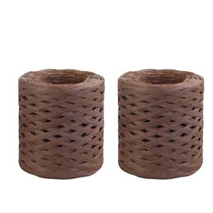 TEMU 2롤 200m 생동감 넘치는 라피아 실 - 밝은 핑크, 하늘색, 화이트 DIY 여름 공예용, 비치백, 모자, 쿠션 & 바구니 제작 - 내구성 있는 천연 섬유 공예 재료