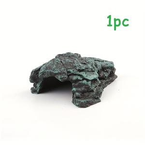 TEMU 1pc 레트로 스타일 ABS 파충류 은신고개 - 도마뱀 및 개구리 인형이 있는 자연적인 사막 석회암 디자인, 현실적인 테라리움 환경을 만들기 위한 완벽한 파충류 은신고개