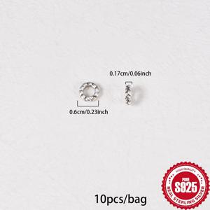 TEMU 10개/봉지 S925 스털링 실버 스페이서 비즈, 앤티크 주얼리 비즈, 팔찌용 비즈, 빈티지 스페이서 비즈, DIY 주얼리 만들기 키트