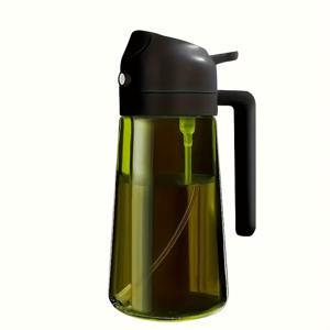 TEMU 1 주방용 오일 디스펜서 병 - 2-in-1 올리브 오일 스프레이 및 디스펜서, 470ml, 플라스틱, 전기 없음, 요리, 샐러드, 바베큐, 주방 도구, 다양한 색상 옵션|오일스프레이