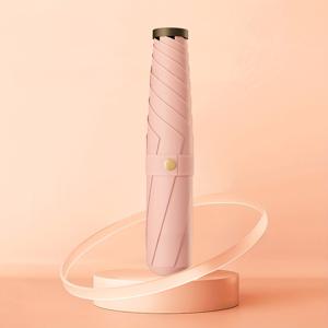 TEMU 탄소 섬유 경량 접이식 포켓 선우산 - 6-리브 수동 개폐 컴팩트 여행용 우산, UV 보호 기능, 남녀공용 스타일리시 미니멀 디자인 (핑크/블루/베이지/블랙), 야외용 우산, 일상 자외선 차단, 휴대용 쉐이드, 현대적 스타일, 튼튼한 리브, 도시 라이프스타일