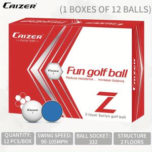TEMU 12개 CAIZER 장거리 골프공 - 40야드 이상 증가를 위한 강화된 코어, 정밀 스피닝 컨트롤 및 퍼팅 정렬 보조 기능 | 고성능 듀얼 레이어 골프공 연습용, 트레이닝 및 경기용