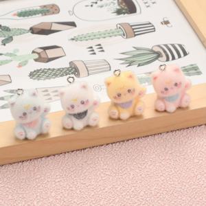 TEMU 4pcs 귀여운 레진 고양이 자수 - DIY 보석 만들기, 목걸이, 가방 및 키체인용 플러시 플로킹 고양이 목걸이 - 파스텔 색상과 재미있는 포즈가 있는 귀여운 장식 액세서리, 고양이 액세서리, 가방 자수, 재미있는 디자인, 부드러운 텍스처