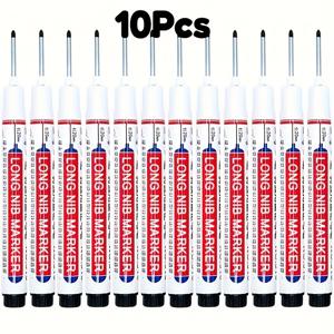 TEMU 10개 세트 미세 팁 펜, 20mm 깊은 구멍 정밀 - 빨강, 검정, 파랑 잉크 펜, 컬러 펜, DIY 공예용. 다목적 드로잉 펜, 사무용품, 학용품