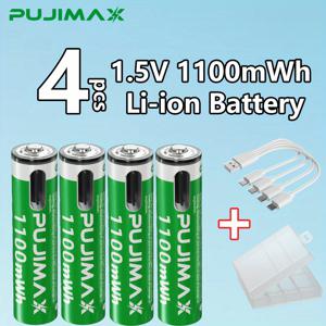 TEMU 1.5V 1100mWh 충전식 배터리, PJIMAX, TYPE-C, 루프 가능한, 36V 이하, 고품질, 스마트폰 태블릿 기숙사 캠핑용 파워 뱅크 포함, 캠핑 필수품, 다용도 충전, 세련된 포장, 내구성 있는 케이스|보조배터리