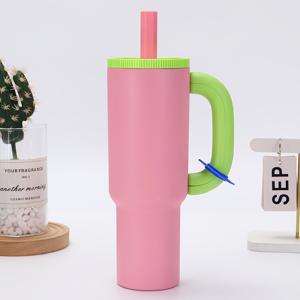 TEMU 40oz 대용량 스테인리스 스틸 보온병 - 24시간 냉온보관, BPA 프리, 탈부착 가능한 빨대 및 손잡이 포함, 차량 컵홀더 호환 가능, 파스텔 컬러 (핑크/블루/옐로우/그린/퍼플/오렌지/틸) - 체육관, 캠핑, 여행, 학교에 이상적, 야외 활동 애호가를 위한 완벽한 선물, 내구성 강화, 피트니스 러버를 위한 디자인|트래블보틀