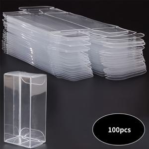 TEMU 100개 투명 PVC 자동차 모델 디스플레이 박스, 1/64 스케일 자동차 모형에 적합, 클리어, 사각형, 플라스틱, 선물 보관함 - 뚜껑 포함