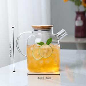 TEMU DIYmalls 1800ml 대형 유리 찻주전자 - 고온 내성, 꽃차 및 과일차에 적합, 이상적인 주방 선물