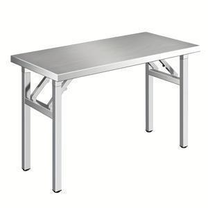 TEMU 1pc 스테인리스 스틸 접이식 야외 식탁, 마이크로웨이브 및 토스트기 포함 - 휴대용, 두꺼운 금속 피크닉 및 그릴 식탁, 시장 스탠드 및 가정용, 야외 식사 세팅 | 현대 주방 세팅 | 내구성 있는 구조, 야외 식사 가구