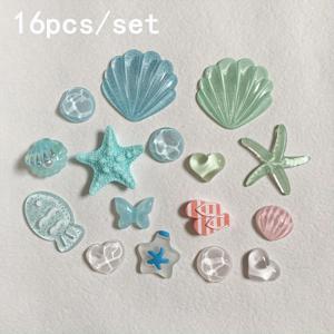 TEMU 16개/세트 여름 신발 장식, 조개, 별모양, 물고기, 나비 DIY 샌들 정원 신발 액세서리, 파티 선물|샌들|DIY
