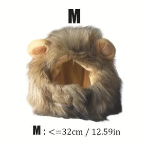 TEMU 조절 가능하고 세탁 가능한 사자 머리 고양이 의상 가발 - 편안하고 사실적인 애완동물 헤어 액세서리, 할로윈, 크리스마스, 이스터용 - 소형부터 대형 고양이까지, 갈색, 고양이 의상