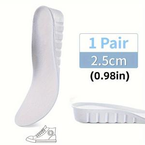 TEMU 1 쌍 NAFOING 투명한 높이 증가 인솔 - EVA 부드러운 조명 신발 밑창 패드 남성 및 여성용, 3, 5cm/1, 38인치 높이 부스트, 편안하고 내구성, 흰색, 캐주얼 의상에 완벽, 높이 증가 인솔, 편안한 신발, 세련된 인솔 디자인, 유연한 인솔 소재