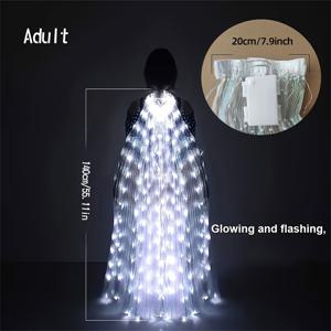 TEMU LED 나비 날개 케이프 라이트, 배터리 불필요, 학교 행사, 발렌타인데이, 웨딩, 나이트클럽 공연, 무대 의상, 모델 쇼우트, 스테이지 퍼포먼스용, 지휘봉 포함
