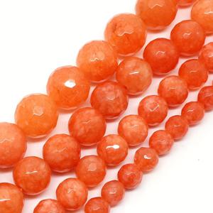 TEMU 4/6/8/10mm 천연 오렌지 칼세도니 스톤 비즈 - DIY 주얼리 만들기용, 팔찌, 목걸이, 귀걸이용 광택 있는 컷팅 스페이서 비즈 - 여성 수제 공예 재료 및 선물, 우아한 외관의 광택 마감 비즈