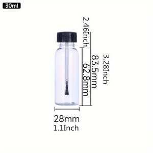 TEMU 10개 세트 플라스틱 브러시 용기 10ml/15ml/30ml, 투명, 향수 없는, 아크릴 페인트, 네일 폴리시, 접착제 등에 적합