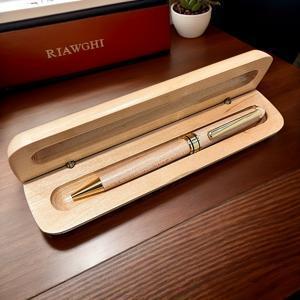 TEMU 1 볼펜 + 1 펜 케이스 우아한 사무실 선물용 목재 볼펜 (단풍나무/장미목/호두나무, 1.0mm 검정 리필) 직원 및 교사용 오피스 선물 및 장식