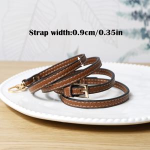 TEMU 0.9cm 폭, 갈색 리치 패턴 조절 가능한 얇은 어깨끈, 회전 가능한 조절 가능한 어깨끈, 다양한 패션 소형 및 중형 가방에 적합, 여행용 휴대폰 가방 휴대폰 케이스 어깨끈, 가족 및 친구를 위한 선물, 여성 선물