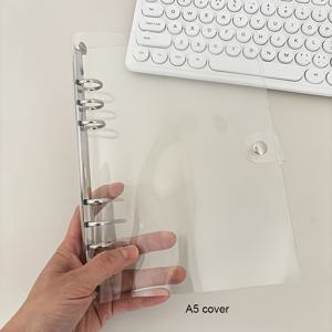 TEMU A5/A6/A7 PVC 투명 6 반지 바인더 커버, 색인 탭이 있는 재충전 가능한 반지 바인더, 문서, 사무실, 학교 및 가정 조직용 휴대용 PVC 바인더|포카바인더