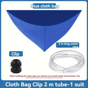 TEMU 1-Set 에어컨 청소 물 연결 커버, PVC 방수 배수 가방, 파이프 포함, 모든 모델과 호환, 블루, 방수 세척 가능한 커버, AC 유닛 유지 보수용