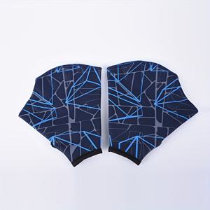 TEMU 다이빙, 스노클링 및 서핑에 적합한 그립 강화된 생생한 기하학 패턴 수영 핀 - 내구성 있는 나일론/고무 혼방 서핑 장갑 | 기하학 패턴 장갑 | 최고 품질의 수중 장비|오리발