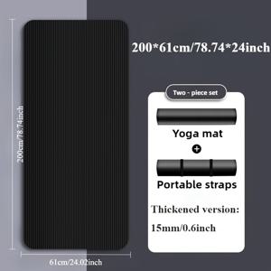 TEMU 10mm/15mm 두께 요가 매트/피트니스 매트, 요가--체조용 초두꺼운 피트니스 매트, 남성용 체육관 매트, 여성용 요가 매트, 초보자용 요가 매트, 미끄럼 방지 기능 및 보관 스트랩 포함 야외 캠핑용 두꺼운 매트