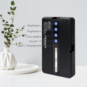 TEMU 90 LED 1800mAh 충전식 셀피 라이트, 10단계 밝기 조절, 카메라, 스마트폰, 액션 카메라, 세트업, 영상 제작, 메이크업, 블로깅용