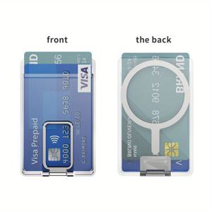 TEMU For iPhone 16 Pro Max 카드 폰 뒷가방 흡착용 투명한 Magsafe 자석 카드 지갑 금속 스탠드 홀더 클리어 케이스|카드지갑