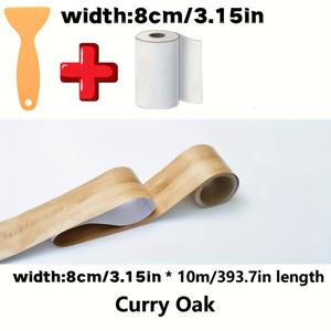 TEMU 1pc 자체 접착식 나무 조각 수리 테이프, 작은 스크래퍼 포함 - DIY 가구, 테이블, 의자, 바닥 보수, PP 소재, 가구 수리용 실제 나무 패턴 | 내구성 있는 접착 테이프, 가구 수리용 나무 스티커