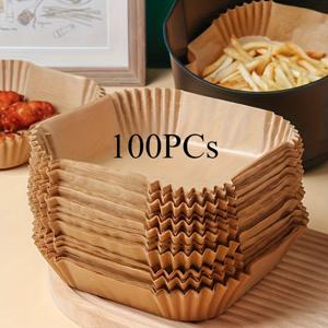 TEMU 100개 베이킹 오일 페이퍼, 에어프라이어 전용 트레이 라이너, 오븐 & 음식용 흡유 실리콘 매트, 발렌타인데이 선물 추천, 논스틱 베이킹 시트