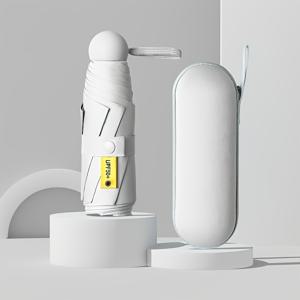 TEMU 컴팩트 여행용 케이스 포함 방풍 우산 - 가벼운 접이식 우산, 파스텔 컬러 (핑크, 라벤더, 블루, 그레이, 화이트, 베이지, ) - 여행, 출퇴근, 일상 사용에 이상적, 내구성 강한 스타일리시 액세서리