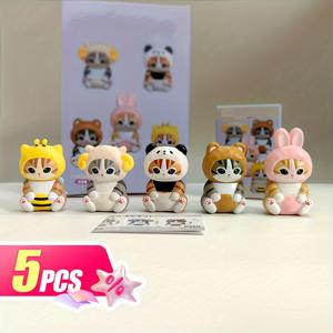 TEMU 5개 세트 귀여운 카툰 동물 장식품 - 판다, 벌, 토끼, 호랑이 & 토끼 귀, 내구성 PVC 비전기 장식용 액세서리, 집/차량 소품, 생일 선물, 수집용 피규어