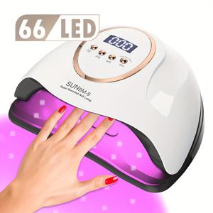 TEMU 대용량 네일 램프, 66개의 빛 비즈 - 4가지 타이머 모드가 있는 빠른 건조 네일 드라이어, 적외선 센서, 네일 케어 도구