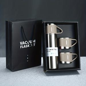 TEMU 스테인리스 스틸 보온병, 진공 단열 머그컵 세트 - 16.9oz 뚜껑 포함, 음료를 오랫동안 뜨겁게 혹은 차갑게 유지, 야외 활동 및 사무실용, 비즈니스 워터 글라스